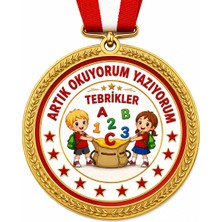 Lider Baskı 3 Adet Artık Okuyorum Yazıyorum (Tebrikler) Madalyası - Dijital Baskılı  Madalya
