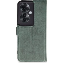 Marsilyan™- Oppo Reno 11F Kılıf Trend S Plus Kapaklı Kılıf - Yeşil