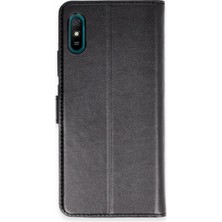 Marsilyan™- Xiaomi Redmi 9A Kılıf Trend S Plus Kapaklı Kılıf - Siyah