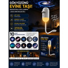 Çeşithane 10 Diskli Galaksi Projektörü USB 5V Mini Gece Lambası, Yıldız ve Gökyüzü Projeksiyon Işığı