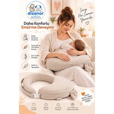 Dizanor Ayarlanabilir Kemerli Çok Amaçlı Emzirme Minderi Fermuarlı Yıkanabilir Kılıf 56X50X11 cm