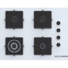 Bosch POH7C2P31O Series 4, 67 Cm, Temperli Cam Gazlı Ocak Beyaz