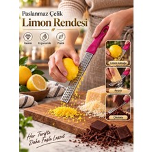 Mucit Home Limon Rendesi Paslanmaz Çelik Uzun Renkli Peynir Çikolata Portakal Rendesi 1 Adet