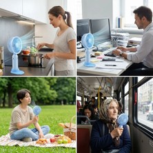 Vice Avm 3 Kademeli Masaüstü Fan – Telefon Tutuculu Özellikli Standlı Elde Taşınabilir Mini Fan  EKL29 (4915)