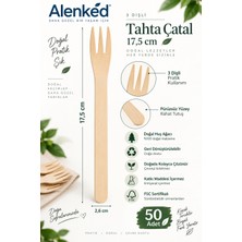 Alenked 50’li Ekolojik 3 Dişli Tahta Çatal 17,5 cm – Huş Ağacı Kullan At Ahşap Çatal