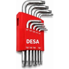 Desa Torx Tork Alyan Allen Anahtar Seti Kısa Uzun 9-18 Parça T10-T50