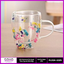 Pileli Store Çift Katmanlı Içinde Çiçek Olan Bardak