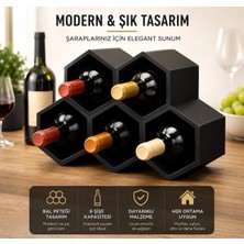 Yensa Modern Yatay Tasarım 5 Hazneli Şarap Şişe Stant Organizer 3 D Baskı Şık Tasarım