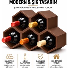 Yensa Modern Yatay Tasarım 5 Hazneli Şarap Şişe Stant Organizer 3 D Baskı Şık Tasarım