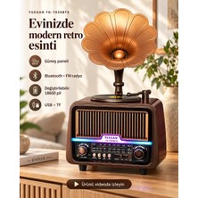 Dexxony YG-7020 Nostaljik Gramofon Tasarımlı Bluetooth Hoparlör ve FM/AM/SW Radyo -Videolu Ürün