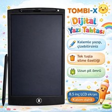 Tombi-X Dijital Yazı Tahtası LCD Ekran Dokunmatik Kalemli Çocuklar Için Çizim Tableti Yaz Sil Tahtası (Siyah)