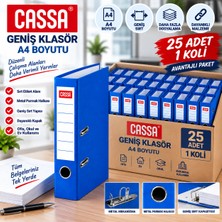 Cassa 7280 Geniş Klasör A4 Mavi – 25 Adet 1 Koli Ekonomik Paket