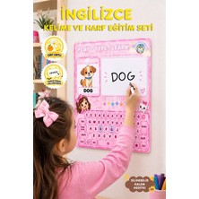 Mini Lingo Cırt Cırtlı Tekrar Kullanılabilir Eğitim Seti | Çocuklar Için Kelime ve Harf Aktivitesi (Pembe Tasarım)