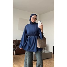 Miraydin Butik Kadın Seyyar Bağlamalı Oy-Sho Kumaş Tunik M62410 - Lacivert