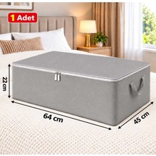 Esmana Living 1 Adet -Sade Gri Büyük Boy Baza Altı ve Çekyat Tipi Hurç 65X45X22 cm