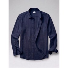Uslucan Alışveriş Erkek Armürlü Yarım Oversize Müslin Gömlek