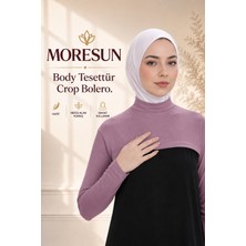 Moresun Balıkçı Yaka Boyunluklu Kolluk - Likralı Kadın Body Tesettür Crop Bolero