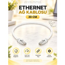 RJ45 Ethernet Ağ Kablosu 30 cm Modem Router Lan Patch Kablo