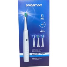 Polosmart PSC112 Şarjlı Diş Fırçası Ipx7 Su Geçirmez 1+3 Başlık 45 Gün Pil Ömrü Beyaz Sonic Elektrik