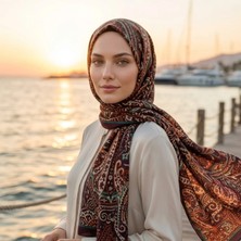 Moda Nuda Nûda - Tarzın Değil , Tavrın Zarafeti Kahverengi Viskon Karışımlı Şal