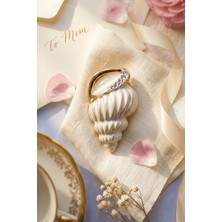 BB Bi Butik Shop Sedef Işıltılı Kristal Taşlı Deniz Kabuğu Broş