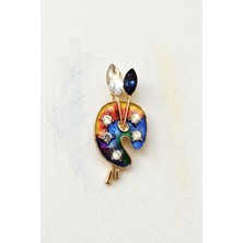 BB Bi Butik Shop Kristal Işıltılı Sanatçı Paleti Broş