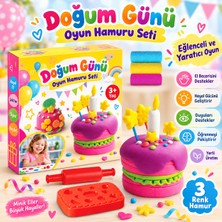 Toha Doğum Günü Pastası Oyun Hamuru Seti 150 gr 🎂 3 Renk Hamur 2 Parça Eğitici Yaratıcı Çocuk Oyun Seti 3+ Yaş
