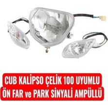 Cub Kalipso Çelik 100 Uyumlu Ön Far ve Park Sinyali Ampüllü Erpilsan Elektronik