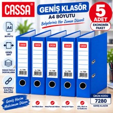 Cassa 7280 Geniş Klasör A4 Mavi – 5 Adet Avantajlı Paket