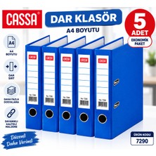 Cassa 7290 Dar Klasör A4 Mavi – 5 Adet Avantajlı Paket