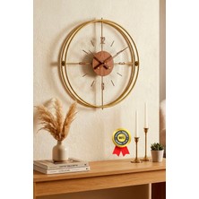Sevinç Konsept Ceviz Deluxe (Büyük Boy 51 x 51 Cm) Iskandinav Modern Dekoratif Metal Duvar Saati