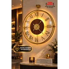 Sevinç Konsept LED Li Golden Eyes La Clock Kırılmaz Göbek (Büyük Boy 50 x 60) cm Modern Dekoratif Ispanyol Tarzı Duvar Saati