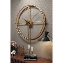 Sevinç Konsept Gold Iskandinav (X Large Boy 60 x 60 Cm), Ferforje Metal Dekoratif Duvar Saati