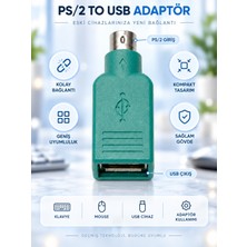 Ps/2 Erkek To Usb-A Dişi Klavye Mouse Dönüştürücü Adaptör