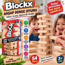 Trust Store Ahşap Denge Oyunu Blockx 54 Parça Kule Devirme Strateji ve Beceri Oyunu