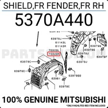 TŞT Mitsubishi Lancer Ön Çamurluk Davlumbazı Sağ 2008- (Oem No:  5370A440)