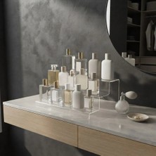 Trend Pleksi 3 Katlı Merdiven Stand (Şeffaf 30cm)