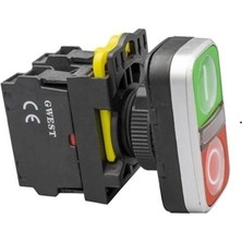 Universal Ikiz Buton Kırmızı-Yeşil (A5-11RD 1no+1nc) 220V Işıklı