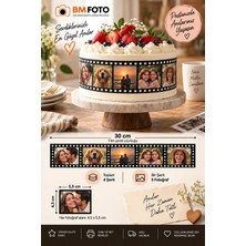 Bm Foto Kişiye Özel Fotoğraflı Film Şeridi Pasta Süsü 4 Şerit 30 cm – Pasta Baskısı