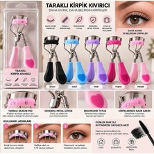 Lunare Taraklı Kirpik Kıvırıcı – Silikon Pedli Ergonomik Saplı Profesyonel Kirpik Kıvırma Aparatı Pembe