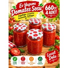 Evim 365 Desen Kapaklı 660CC Cam Konserve Kavanoz 4'lü