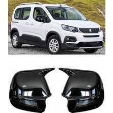 Otokap Universal Peugeot Rifter 2019 ve Sonrası Uyumlu Piano Black Batman Yarasa Ayna Kapağı Sağ Sol Takım 2 Parça