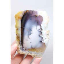 Healcrystal Cilalı Bal, Lila ve Gökyüzü Mavisi Merlinit / Dendritik Opal ile Siyah Dendritler, 200G