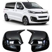 Otokap Universal Citroen Jumpy 2019 ve Sonrası Uyumlu Piano Black Batman Yarasa Ayna Kapağı Sağ Sol Takım 2 Parça