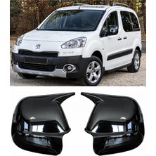 Otokap Universal Peugeot Partner 2012-2018 Uyumlu Piano Black Batman Yarasa Ayna Kapağı Sağ Sol Takım 2 Parça