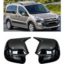 Otokap Universal Citroen Berlingo 2012-2019 Uyumlu Piano Black Batman Yarasa Ayna Kapağı Sağ Sol Takım 2 Parça