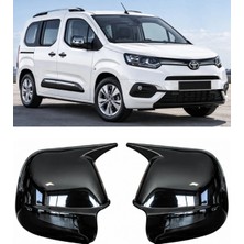 Otokap Universal Toyota Proace City 2021 ve Sonrası Uyumlu Piano Black Batman Yarasa Ayna Kapağı Sağ Sol Takım 2 Parça