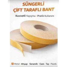 Rass Süngerli Çift Taraflı Bant 6 Adet Ultra Yapışkan Iç Dış Mekan Tamir Çok Amaçlı Köpük Bant 18MM 50MT