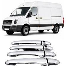 Otokap Universal Volkswagen Crafter 2017 ve Sonrası Uyumlu Krom Kapı Kolu Abs Nikelaj 4 Kapı 8 Parça Çift Delik Takım