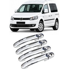 Otokap Universal Volkswagen Caddy 2004-2015 4 Kapı Uyumlu Krom Kapı Kolu Abs Nikelaj 8 Parça Takım